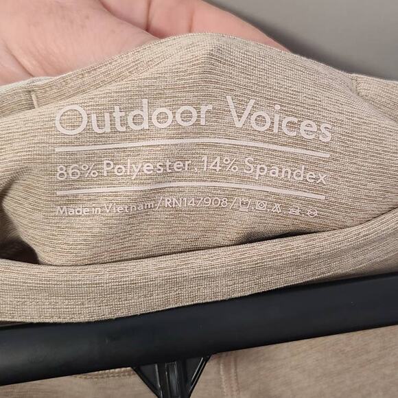 Outdoor Voices 7/8 Tri-Tone Leggings Desert Oatmeal Colorblock Size XS - Picture 6 of 6